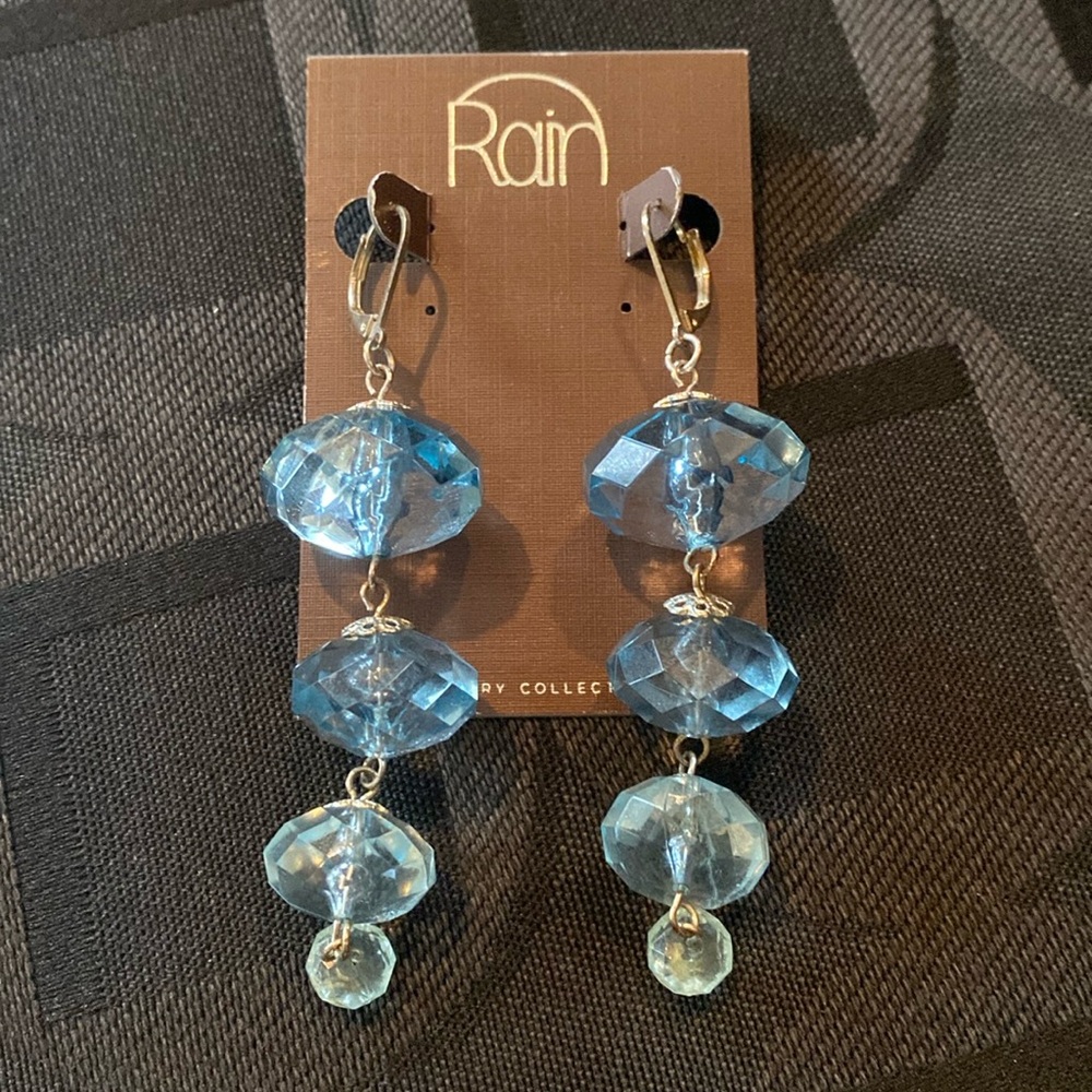Aquamarine Glass Drop Earrings